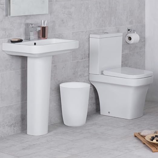 HOLDN’ STORAGE Small Trash Can - 1.58 Gallon Open Top Waste Bin, Compact Waste Can Perfect for Bathroom, Kitchen, Office, Dorm - Durable Garbage Can - Glossy White