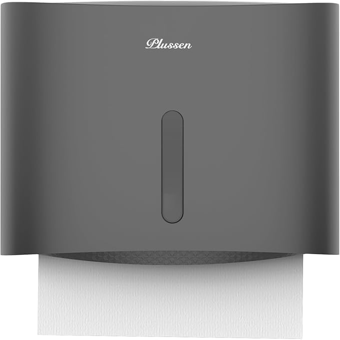 Paper Towel Dispenser Wall Mount, Adhesive No Drilling Multifold Trifold Cfold Commercial Hand Towel Dispenser,Silver-PN6015