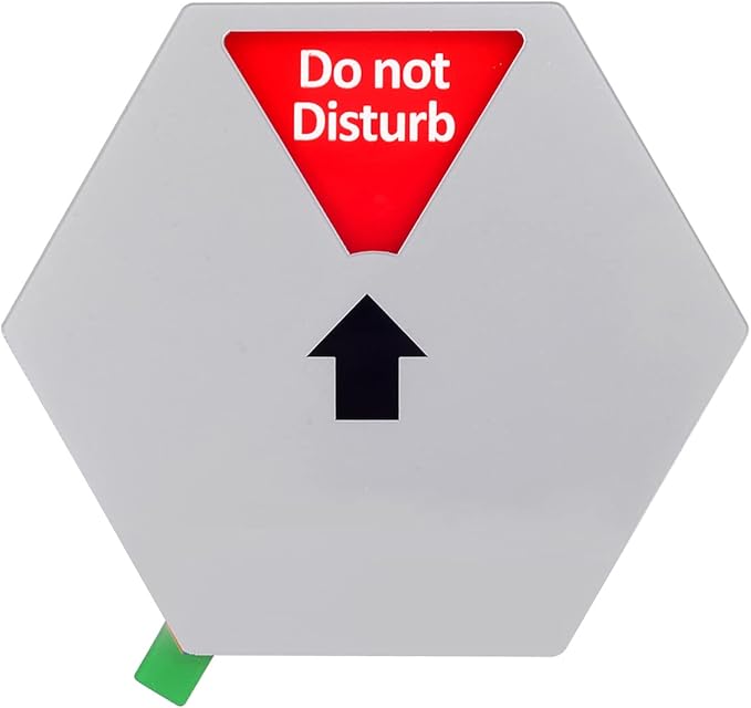 Kichwit Privacy Sign, Do Not Disturb Sign, Please Knock Sign, In a Meeting Sign, 5 Inches, Silver