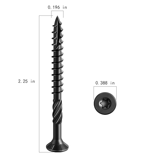 #10 * 2-1/4" Black Deck Screws, (180pcs) 2 lbs.Exterior Wood Screws, Rust Resistant epoxy Coated, Bronze, T25 Star Bit