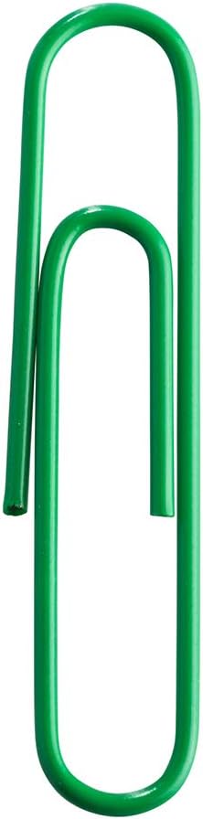 JAM PAPER Colorful Jumbo Paper Clips - Large 2 Inch - Green Paperclips - 75/Pack