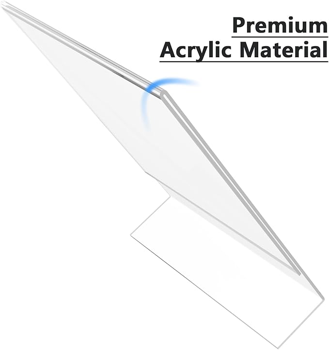 MaxGear Acrylic Sign Holder 8.5 x 11 Inches, Clear Sign Holders Plastic Display Stand Slant Back Countertop Display Picture Frames for Menus, Flyer, Use In Office, Store, 24 Pack