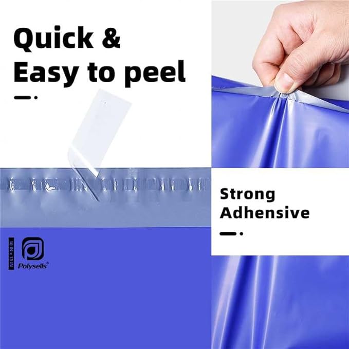 POLYSELLS 100 pcs 10x13 Inches Purple Poly Mailers Shipping Envelopes, Strong Adhesive Sealing, Waterproof, and Tear-resistant Postal Mailing Bags for Clothing, Books, and Accessories