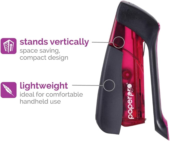 Paper Pro Compact Classic No Effort, One Finger, 80% Easier Staplers - Great for Carpal Tunnel and Arthritis, Assorted (3054)