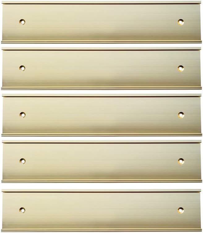 Nameplate Holder Wall or Door 5Pack (Yellow Gold, 2“ - 10”)