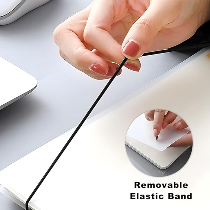 Bullet Journal Dotted Spiral Notebooks with 120 GSM Thick Paper, Elastic Band and Waterproof Cover, Total 480 Pages, 5.7''×8.3'' Medium Size Dot Paper Note Book for Work School (3 Pack, A5)