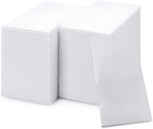 400 Paper Towels Cloth-Like Hand Tissue Paper Napkins, Disposable Hand Towels for Bathroom Guests, Disposable Face Towel for Guest, Washcloths or Dinner Napkin, Made in USA, White