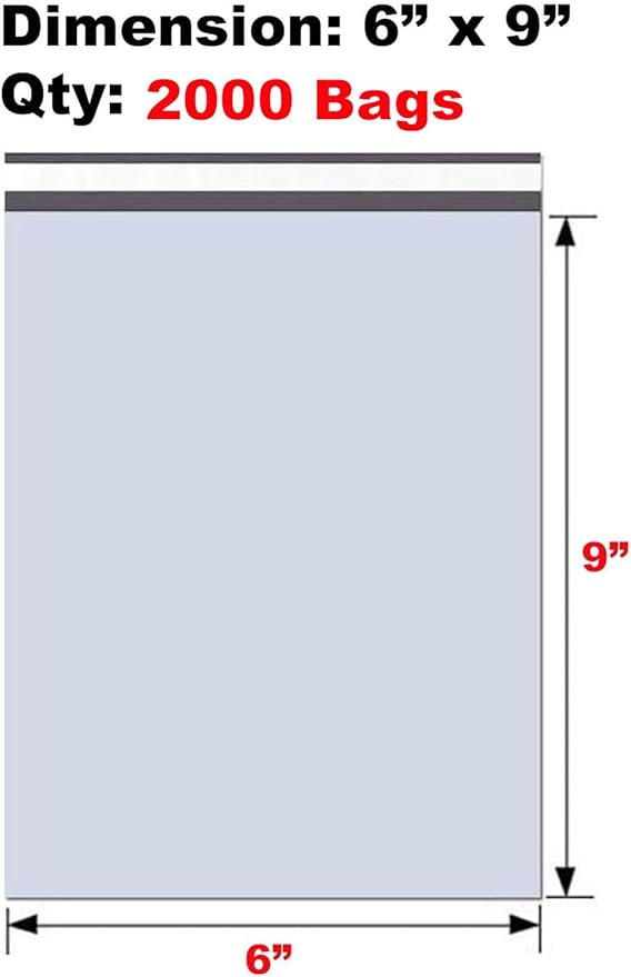 iMBAPrice 2000 - 6X9 Premium Matte Finish White Poly Mailers Envelopes Bags (iMBA-1PM-2000)