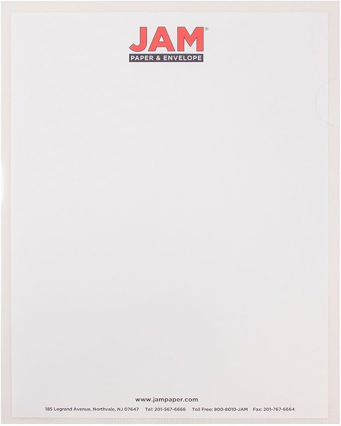 JAM PAPER Plastic Sleeves - Letter Size - 9 x 11 1/2 - Clear Project Pockets - 120 Bulk Page Protectors/Pack