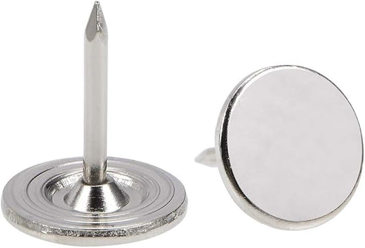 uxcell Upholstery Nails Tacks 11mmx15mm Flat Head Furniture Nails Pins Silver Tone for Furniture Sofa Headboards, 100 Pcs