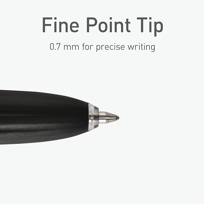 Pentonic GR-T Retractable Gel Pens, 10 Count, Red Ink, 0.7 mm Fine Point, Smooth Writing For Journaling, Note Taking, Office & School (1002364)