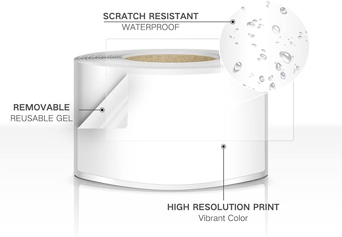 Rectangle Labels Sticker 3×5 Inch Vinyl Floor Stickers Color Coding Name Tags Roll Removable 200 PCS, White