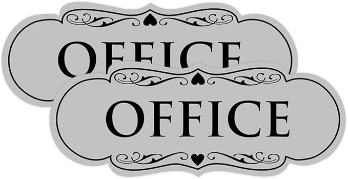 All Quality Designer Office Sign | Easy Installation - Lt Gray - Medium (2 Pack)