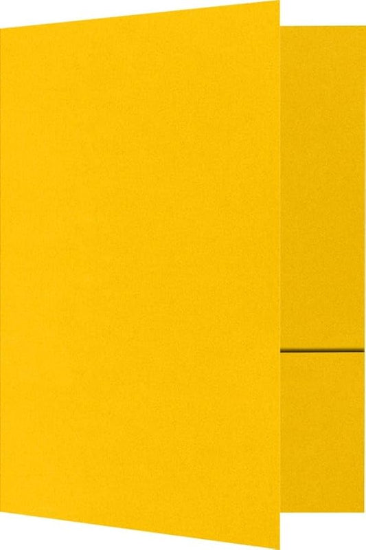 LUXPaper 9" x 12" Presentation Folders | Two Pocket | Sunflower Yellow | 100lb. Cover | 10 Qty