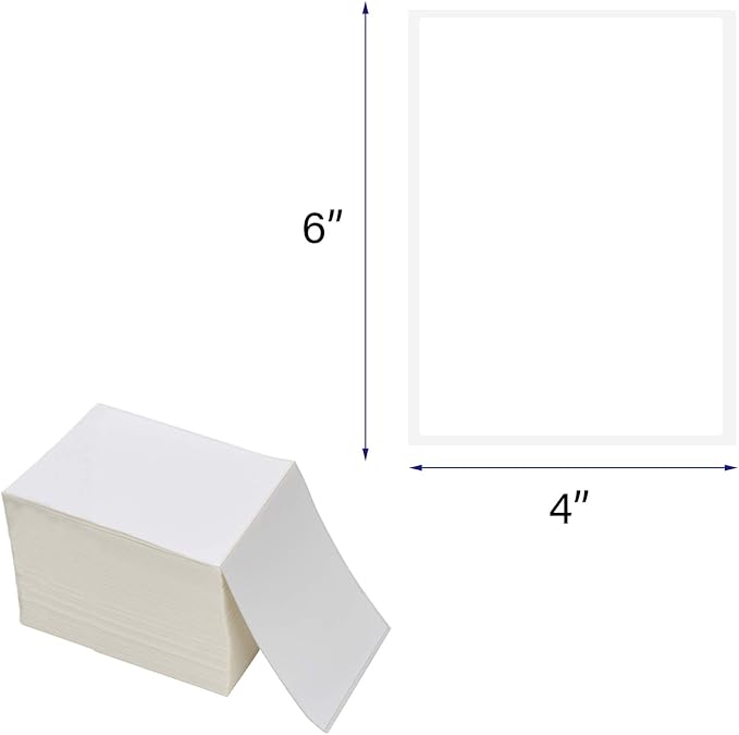 OausTect 4x6 Shipping Label 1000 Fanfold Labels for Rollo, Zebra Direct Thermal Printer, with Perforations