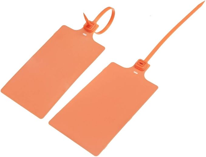 Plastic Seals Shipping Tags Logistics Use Big Sign Tie Large Label Tie, 255mm Total Length, Package of 100pcs (Orange)