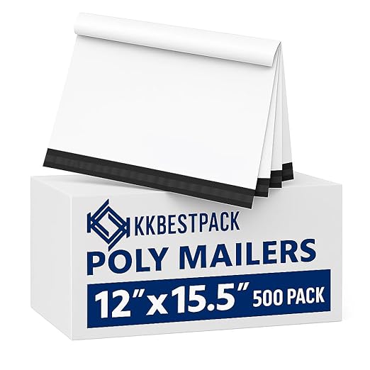 KKBESTPACK Poly Mailers Shipping Envelope Self Sealing Bags (12x15.5 500pcs)