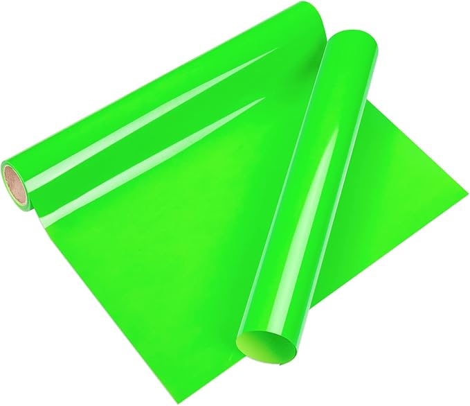 VINYL FROG Heat Transfer Vinyl Roll HTV Vinyl - 12" x5ft Neon Green Iron on Vinyl for T-Shirts, Heat Press Vinyl for DIY Craft Designs (Neon Green)