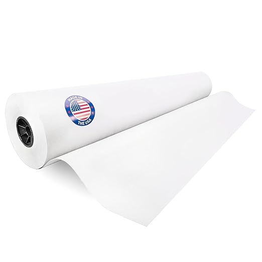 White Kraft Paper Roll 48" x 8640" (720 feet) for Packing, Moving, Shipping, Crafts - USA-Made Heavy Duty Craft Paper 50lb Thickness - 100% Recyclable Natural Kraft Wrapping Paper by IDL Packaging