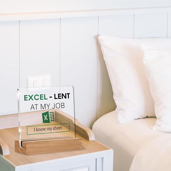 Accountant Gifts for Women Men, Funny Office Gift, Spreadsheet Gifts for Accounting Coworkers, I Know My Sheet Office Decorative Signs Plaque for Desk