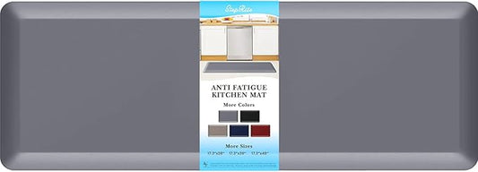 StepRite 4/5 Inch Thick Kitchen Mat Anti Fatigue Mat Kitchen Rugs Kitchen Decor Non-Slip, Stain Resistant, Waterproof Kitchen Mats Desk Mat for Kitchen, Office, Workshop, Grey, 17'' x 47''