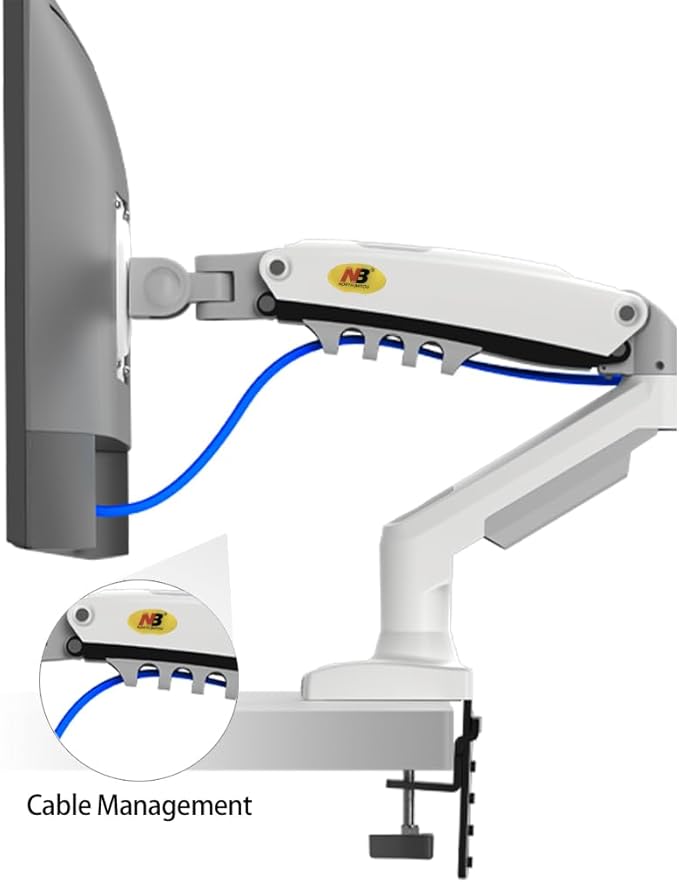 NB North Bayou Dual Monitor Desk Mount Stand Full Motion Swivel Computer Monitor Arm for Two Screens 17-27 Inch with 4.4~19.8lbs Load Capacity for Each Display F160-W