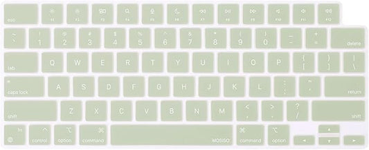 MOSISO Keyboard Cover Skin Compatible with MacBook Air 15 inch M3 A3114 M2 A2941/Air 13.6 A3113 A2681/Pro 14/16 M4 M3 M2 M1, Sage Green