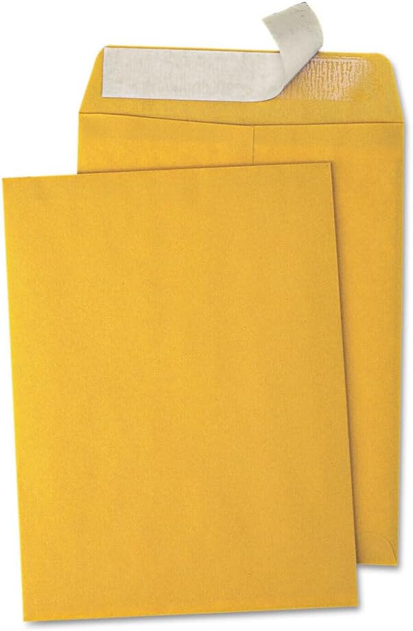 Catalog Envelopes (Open End), Brown Kraft, 28 Pound. 500 Per Pack. (Peel And Seal, 9"x12")