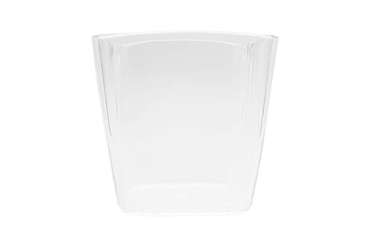 Huang Acrylic Clear Square Mini Wastebasket Trash Can | Garbage Container Bin for Bathrooms, Kitchens, Home Offices | Shatter-Proof, Stylish, Durable and Compact Design