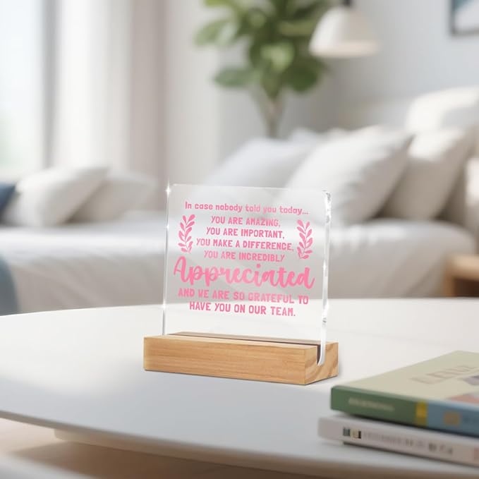 Inspirational Gifts for Women, Reminder Quotes Acrylic Decor Sign, Motivational Gifts for Woman Coworker Friends Decorative Sign for Tabletop Cubicle Shelf Desk Accessories Decor