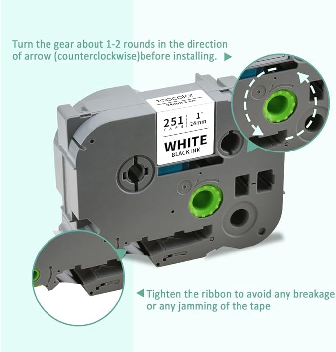6-Pack 24mm 0.94" Laminated Tape Compatible for Brother 24mm Label Tape Tze-151 251 451 551 651 751 P Touch Tze Tz 1 Inch Multi-Color Label for PTD610BT PTD600 PTP710BT PTP750W PTP910BT