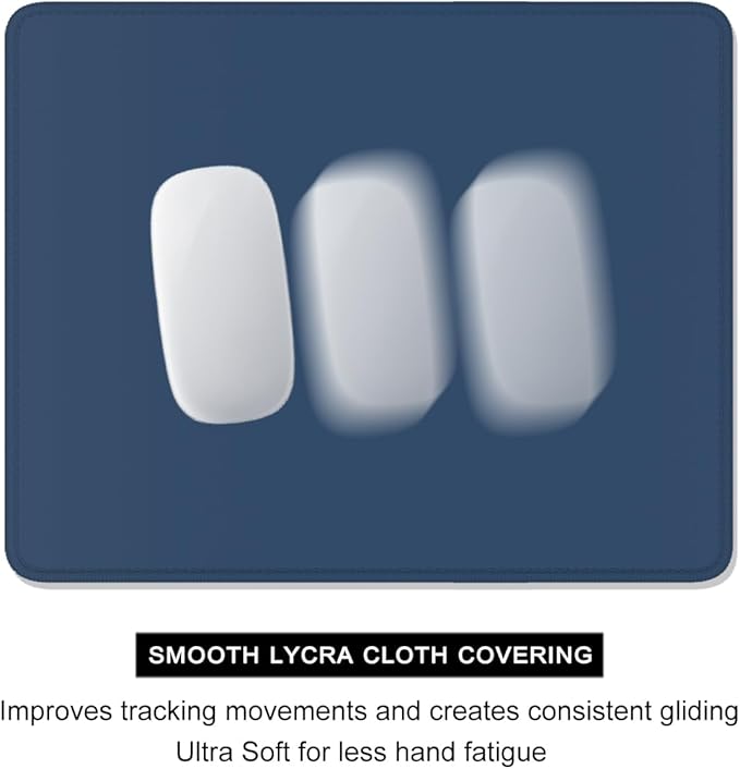 Auhoahsil Mouse Pad, 12 x 10 Inch Square Mousepad, 3mm Thick Rubber Mouse Mat with Pretty Design, Premium-Textured Non-Slip for Gaming Work Office Wireless Mouse Men Women, Dark Blue