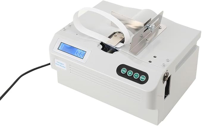 Intelligent Banknote Bundling Machine Currency Strapping Tool Currency Bundle Strapping for Bank Automatic Small Cross Binding Machine Paper Tape Money Strapping Bundling Money Packer 110V