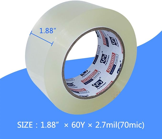 Heavy Duty Packing Tape 36 Rolls, Total 2160Y, Clear, 2.7 mil, 1.88 inch x 60 Yards, Ultra Strong, Refill for Packaging and Shipping