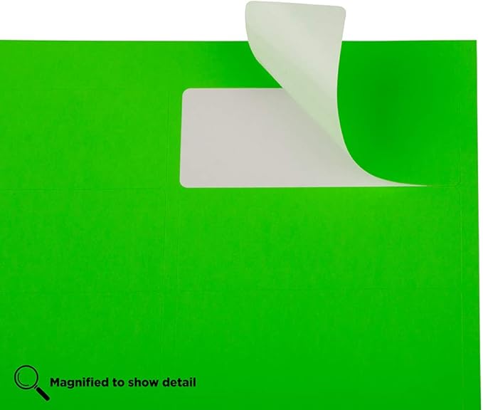 JAM PAPER Return Address Labels - Standard Mailing - 1 x 2 5/8 - Neon Green - 120 Shipping Labels/Pack