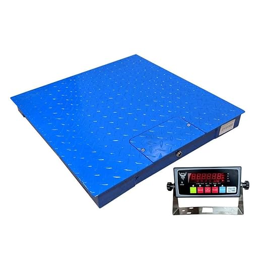 PEC Tools FS Series Professional Grade Steel Floor Scale - Heavy-Duty Pallet Scale and Shipping Scale for Industrial Use - Weighing Scale for Packages Up to 2500x0.2lb - 36x36