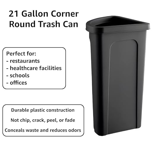 Recycling Bin, 21 Gallon Corner Round Trash Can, Crack-Resistant, Commercial Durable Garbage Can, Reinforced Bottom, Ideal for Home, Kitchen, Bar, Hotel, Restaurant, School