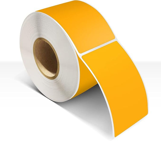 Rectangle Labels Sticker 3×5 Inch Vinyl Floor Stickers Color Coding Name Tags Roll Removable 200 PCS, Orange