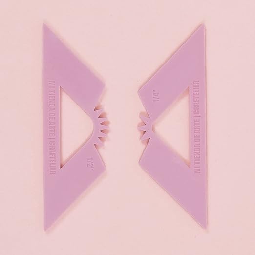 Craftelier - Set of 2 Squares for Rounded Corners Binding | Perfect Tool for Binding Planners, Binders or Albums | Two Sizes of 1/4“ and 1/2” - Color Pink