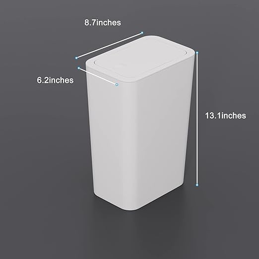 N. NETDOT 3 Pack 2.6 Gallon / 10L Bathroom Trash Can with Lid,Kitchen Garbage Can Small Trash Bin Waste Basket for Bathroom,Kitchen,Bedroom,Living Room,Office - Off White