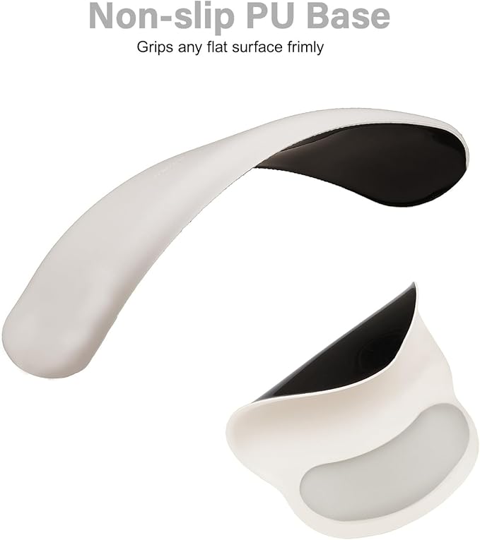 MOSISO Wrist Rest Support for Mouse Pad&Keyboard Set, Circle Curved Ergonomic Mousepad&Coaster Non-Slip Base Home/Office Pain Relief&Easy Typing Pad with Soft Cloth&Silicone Lining, Stone Gray