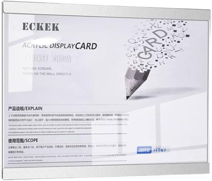 Wall Mount Acrylic Sign Holder Self Adhesive Magnetic Display Frame Clear Document Frame for Office, Store, School, Home, Wall Picture Frame (Horizontal A5 148×210mm/5.83×8.27inches)