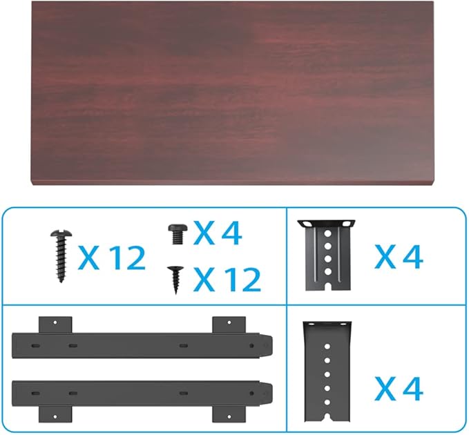 FRMSAET Furniture Accessories Office Product Suits Hardware 20/24/30 inches Keyboard Drawer Tray Wood Holder Under Desk Adjustable Height Platform. (24 inches, Mahogany)