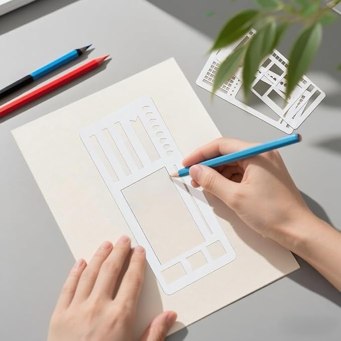 Reusable Flexible Record Template Stencils for Dot Grid Journals, Daily Planning, Journaling, Checklists, Lines, Boxes, Handmade Planner