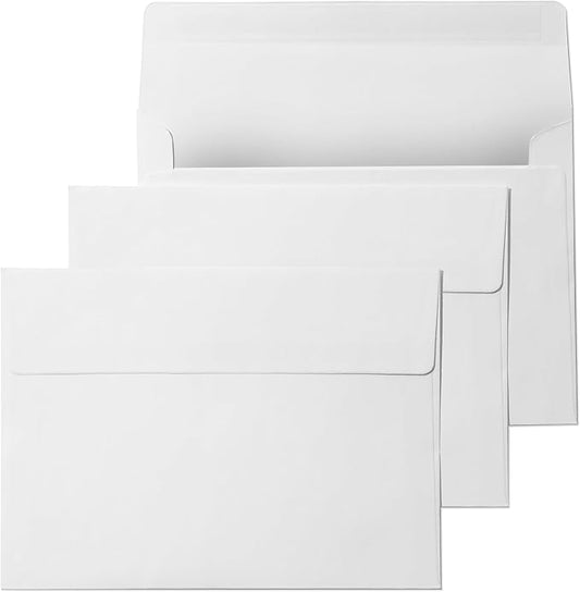 Pack It Chic - A7 White Envelopes 5” X 7” (250 Count) Self Seal Envelopes for Wedding Invitations, Save the Date Cards, Graduation, Baby Shower, Photos, Greeting Cards, Mailings - 5 1/4" X 7 1/4"