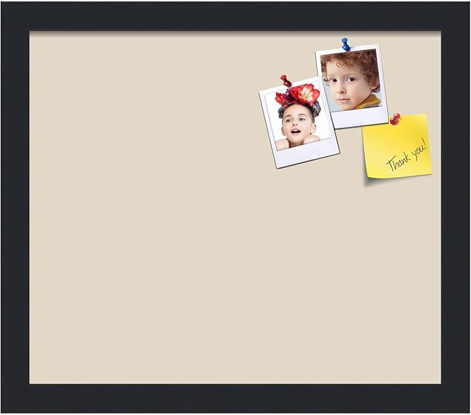 PinPix 14x12 Inch Cork Bulletin Board. This Decorative Framed Pin Board Comes with Desert Pastel Design and a Satin Black Frame. Ideal for Home Office Decor or Message Board (PinPix-1815)