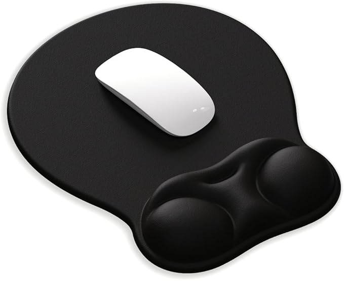 Ergonomic Mouse Pad with Wrist Rest Support&Gel Cushion for Desk; Cute Computer Decor Accessories for Women. Small Mousepad Mat Laptop Pads for Office&Home. Ergo Supplies & Aesthetic (00Black)