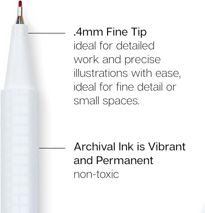 KINGART 418-48 FINE LINE PEN Marker Set, 48 Unique Colors, Size 04 mm Tip, Set of 48