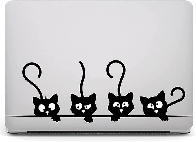 Compatible with MacBook Pro 13 Inch Case M2/M1 2025 2022-2017 A2338 A2289 A2251 A2159 A1989 A1706 A1708 Plastic Hard Shell Case&Keyboard Skin&Mac OS Keyboard Sticker (Black Cats)