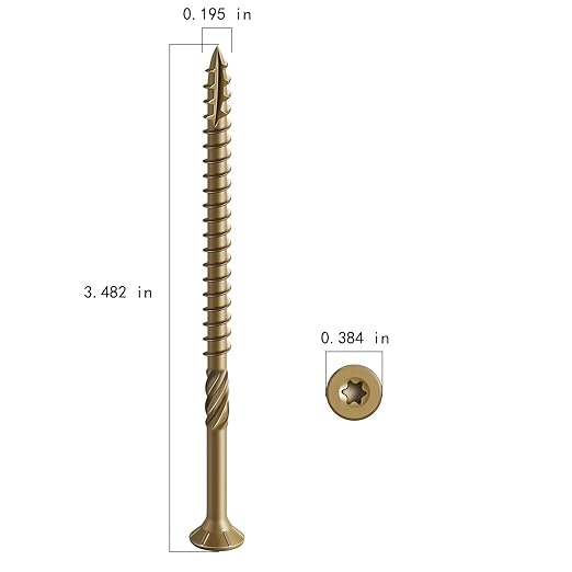 #10 * 3-1/2" Deck Screws, (883pcs) 15 lbs.Exterior Wood Screws, Rust Resistant epoxy Coated, Bronze, T25 Star Bit